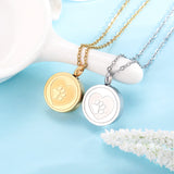 Stainless Steel Pawprint Heart Cremation Urn Locket Necklace - 3 Options