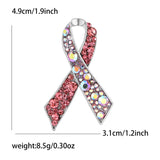 Rhinestone Breast Cancer Ribbon Brooch - 4 Options