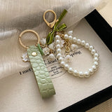 Fashion Imitation Pearl/Leather Keychain - 2 Options