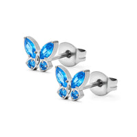 G23 Titanium Butterfly Stud Earrings - 5 Colours