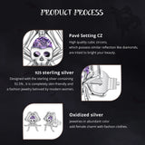925 Sterling Silver Spider/Skull Cubic Zirconia Earrings - 4 Options