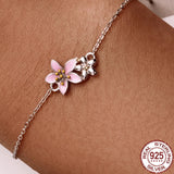 925 Sterling Silver Original Pink Cherry Blossom Bracelet