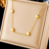 Stainless Steel Gold Colour Heart Necklace