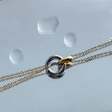 Stainless Steel Smooth Circle Double Chain Necklace - 3 Options