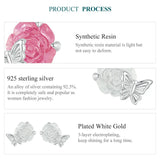 925 Sterling Silver Colour Changing Rose Stud Earrings