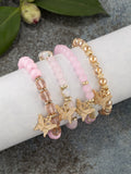 4Pcs Butterfly Beaded Bracelet Set - 7 Colours