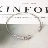 Fashion Rhinestone Wings Open Bangle