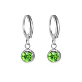 Stainless Steel Birthstone Hoop Earrings - 2 Colours - 12 Options