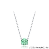 925 Sterling Silver Rose Cut Paraiba Blue/Green CZ Octagon Necklace - 2 Options