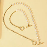 Stainless Steel Faux Pearl T Bar Set - 2 Colours