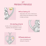 925 Sterling Silver Mother and Child Heart Necklace