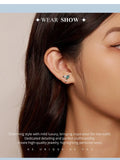 925 Sterling Silver CZ Bird Stud Earrings