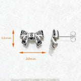 925 Sterling Bow Knot Stud Earrings - 2 Colours