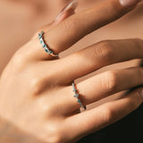 925 Sterling Silver Mint Green Stackable Eternity Ring - 2 Designs