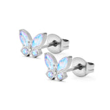 G23 Titanium Butterfly Stud Earrings - 5 Colours