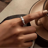 925 Sterling Silver CZ Heart Wing Ring - 2 Colours