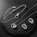 Stainless Steel Roman Numerals Necklace/Bracelet/Earrings Set - 2 Colours