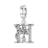 925 Sterling Silver CZ Butterfly/Letter Hanging Charm