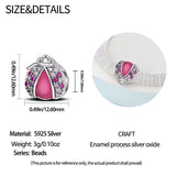 925 Sterling Silver Pink Ladybug Slider Charm