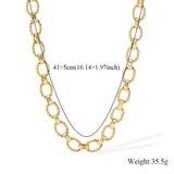 Stainless Steel Asymmetric Gold Colour Necklace - 9 Options