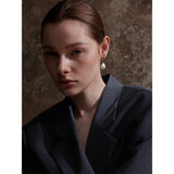 Stainless Steel Simulated Pearl Geometric Drop Earrings - 2 Options