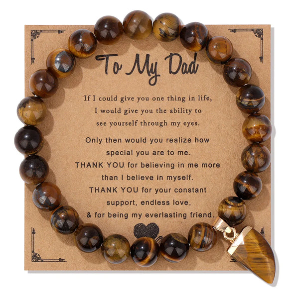 Natural Stone Family Themed Bead Bracelet - 3 sizes - 33 Options