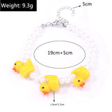 Fashion Imitation Pearl Yellow Duck Bracelet