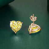 925 Sterling Silver Heart Coloured CZ 10*10mm Stud Earrings - 12 Options