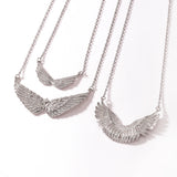 Stainless Steel Full Pave Angel Wing Necklace - 11 Options