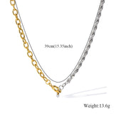 Stainless Steel Asymmetric Gold Colour Necklace - 9 Options