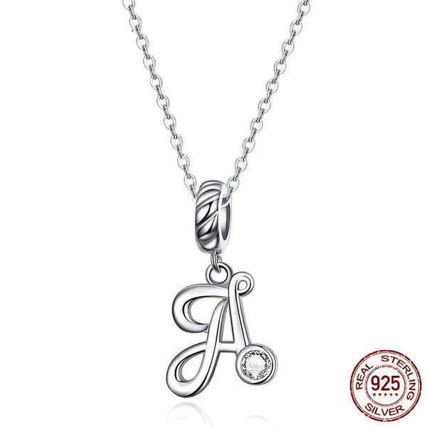 925 Sterling Silver Letter/Initial Necklace - 26 Options