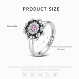 925 Sterling Silver Rotating/Anxiety Flower Ring
