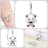925 Sterling Silver Angel Teddy Hanging Charm