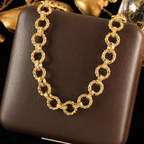 Stainless Steel Asymmetric Gold Colour Necklace - 9 Options