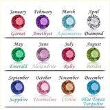 Stainless Steel Birthstone Hoop Earrings - 2 Colours - 12 Options