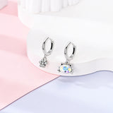 925 Sterling Silver Cat and Paw Hoop Earrings