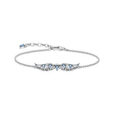 925 Sterling Silver Phoenix Wing Blue CZ Necklace/ Bracelet/ Set