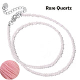 Fashion Faceted 2mm Natural Stone Bead Necklace - 31 Options