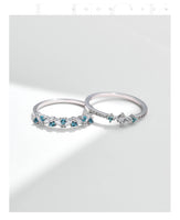 925 Sterling Silver Mint Green Stackable Eternity Ring - 2 Designs
