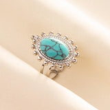 Stainless Steel Turquoise Colour Open Ring - 56 Options