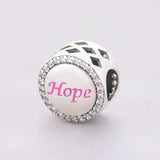 925 Sterling Silver Pink Ribbon/Hope Charm - 5 Options
