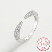925 Sterling Silver Pointy Open CZ Adjustable Ring