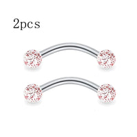 2pcs 16G Surgical Steel Curved Barbell Body Jewellery - 14 Options - 3 Sizes