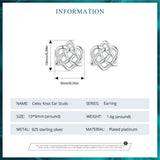 925 Sterling Silver Celtic Knot Stud Earrings