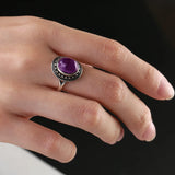 925 Sterling Silver Purple Stone Ring - 21 Designs