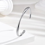 Stainless Steel Minimalist Open Cuff Bangle - 2 Colours