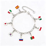 Stainless Steel 10mm Country Flag Charms - 24 Options