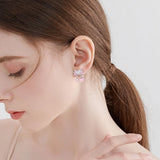 925 Sterling Silver Bow Dangle Earrings
