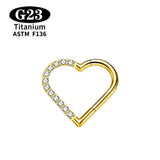 G23 Titanium Heart Nose/Ear Body Hoop - 2 Sizes - 13 Options