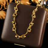 Stainless Steel Asymmetric Gold Colour Necklace - 9 Options